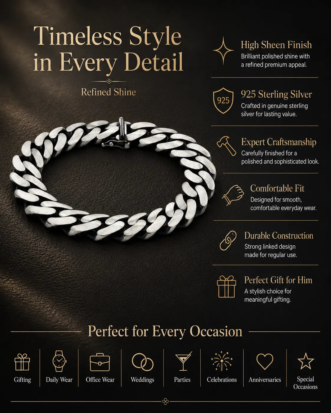 Infinite Cuff Matte Bracelet for Men 3
