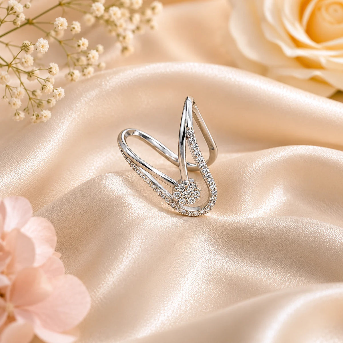 Insignia Studded Adjustable Ring for Women 1