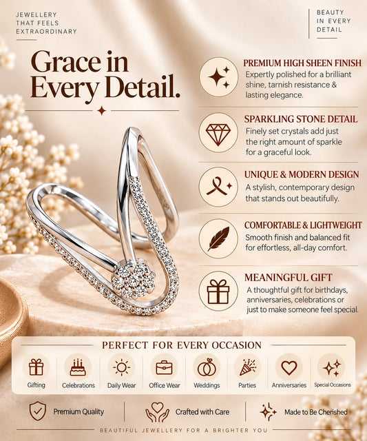 Insignia Studded Adjustable Ring for Women 3