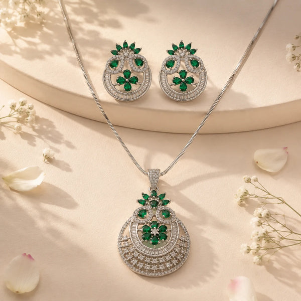 Inspired Studded Pendant Set with Chunky Snake Chain 1