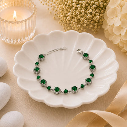 Jade Empress Studded Rhodium Bracelet for Women 1