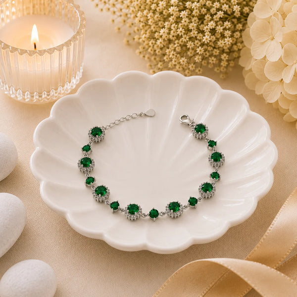 Jade Empress Studded Rhodium Bracelet for Women 1