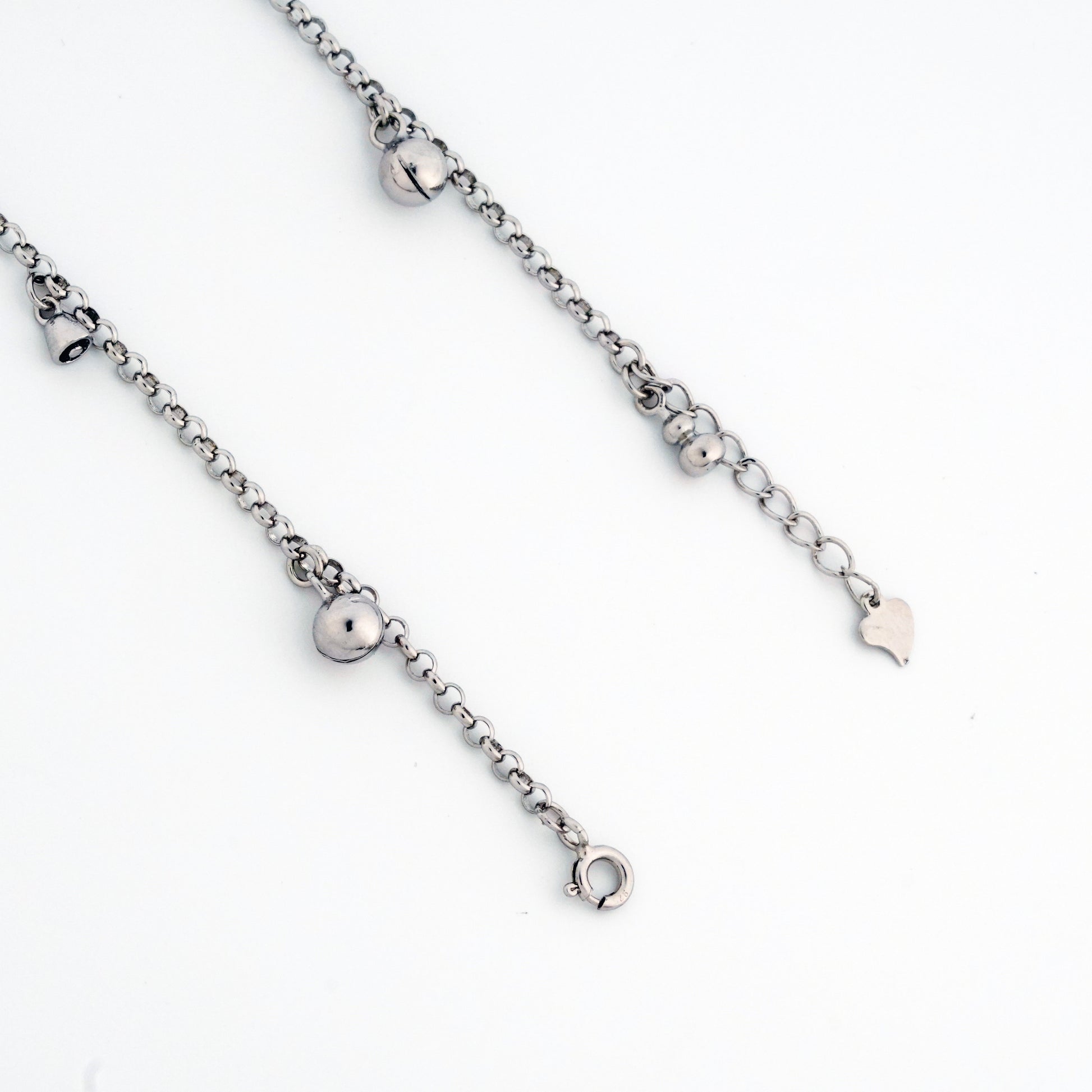 Jingle & Bells Rhodium Anklet 3