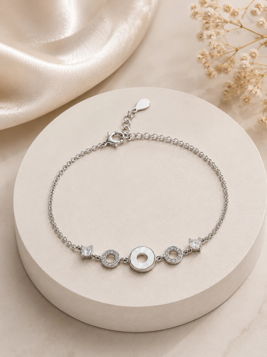 Julianne MOP Studded Rhodium Bracelet 1