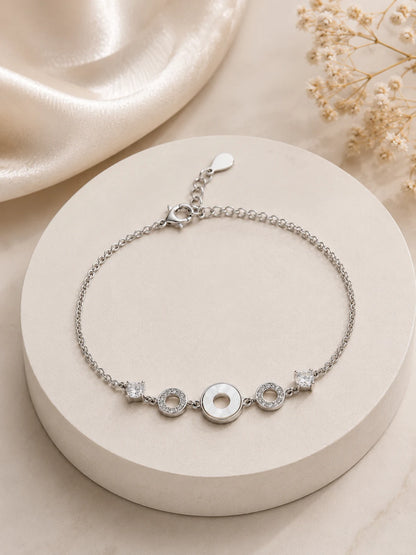 Julianne MOP Studded Rhodium Bracelet 1