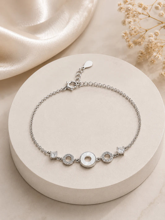 Julianne MOP Studded Rhodium Bracelet 1