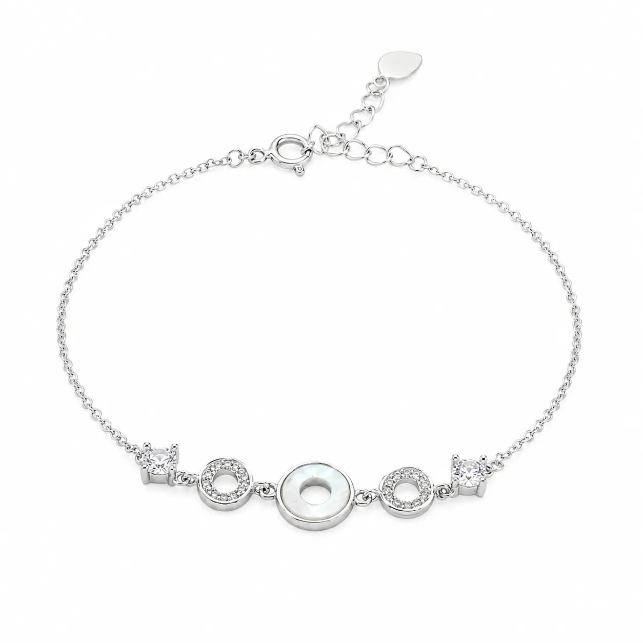 Julianne MOP Studded Rhodium Bracelet 4