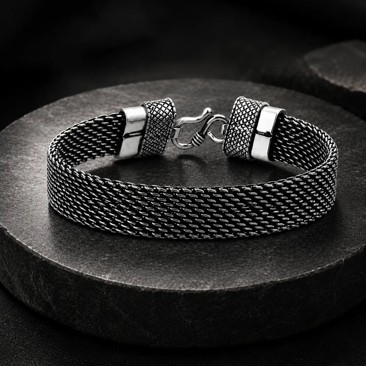 Knight Link Chunky Oxidised Bracelet for Men 1