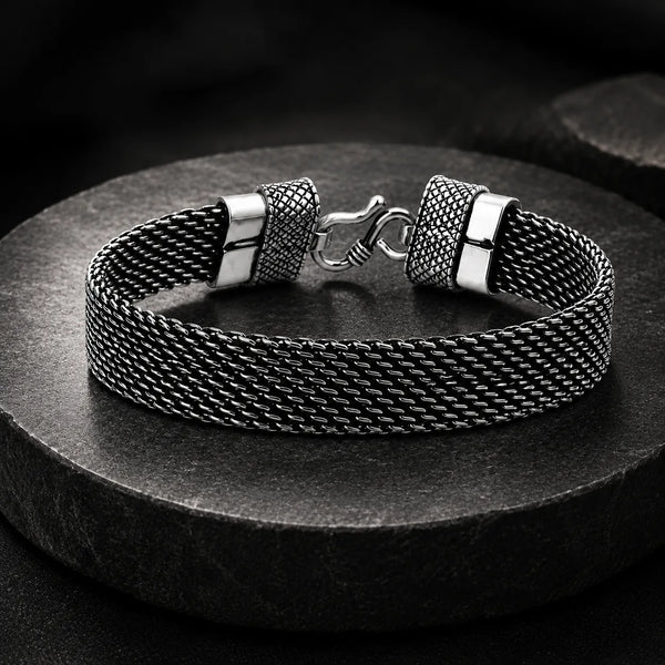 Knight Link Chunky Oxidised Bracelet for Men 1