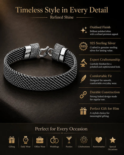 Knight Link Chunky Oxidised Bracelet for Men 3