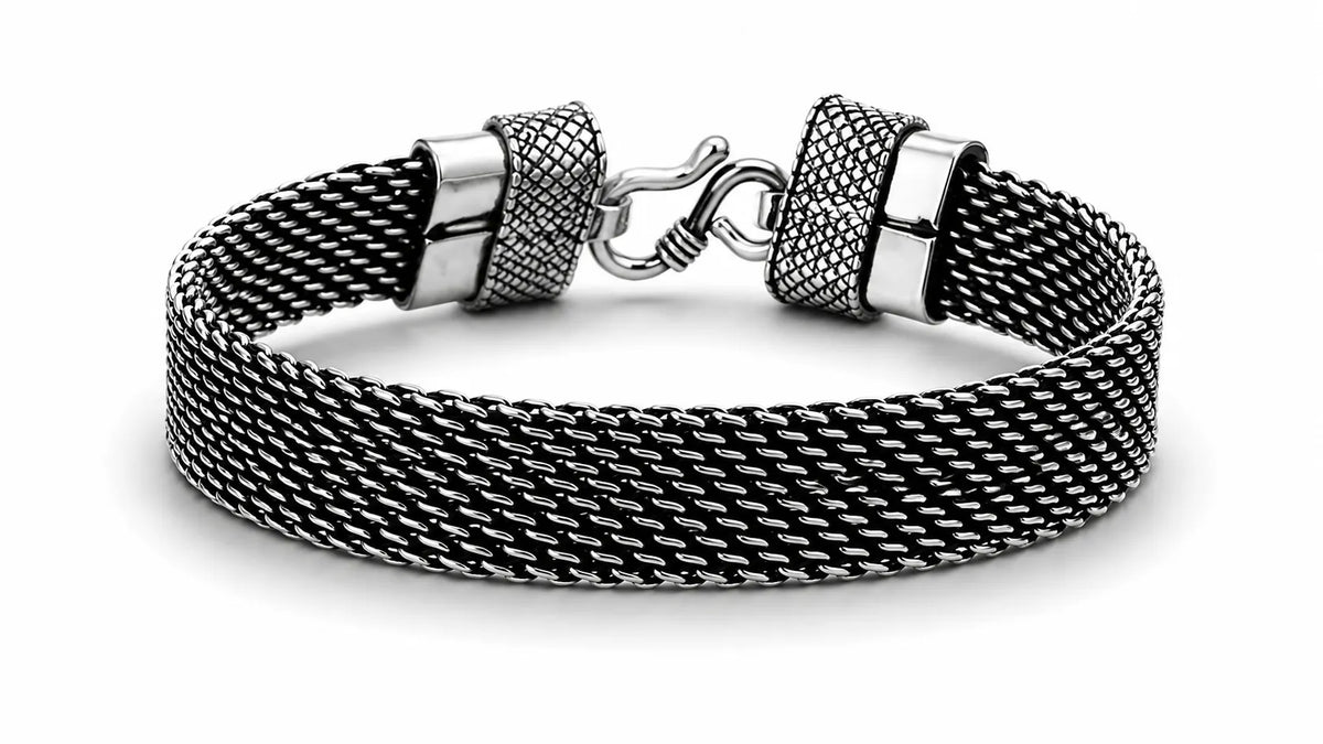 Knight Link Chunky Oxidised Bracelet for Men 4