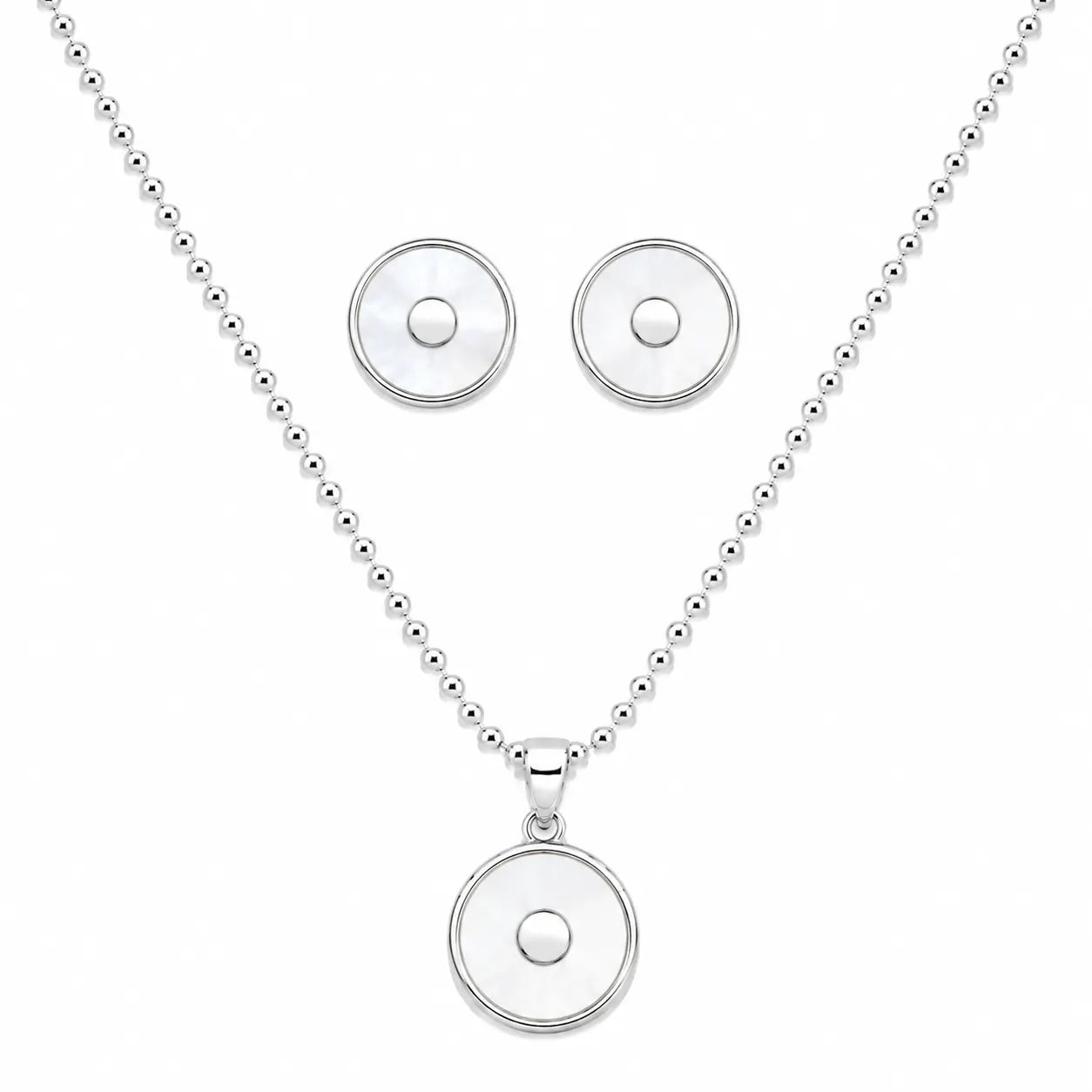 La Maqnifica MOP Studded Rhodium Pendant Set 4