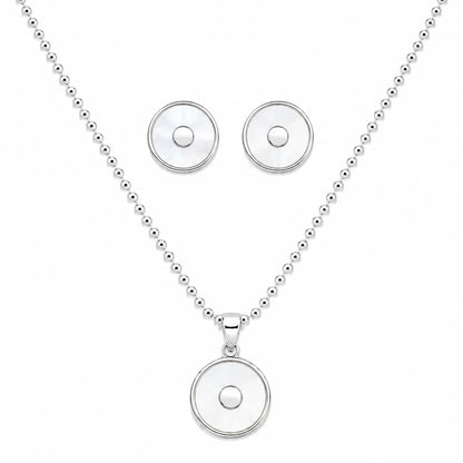 La Maqnifica MOP Studded Rhodium Pendant Set 4