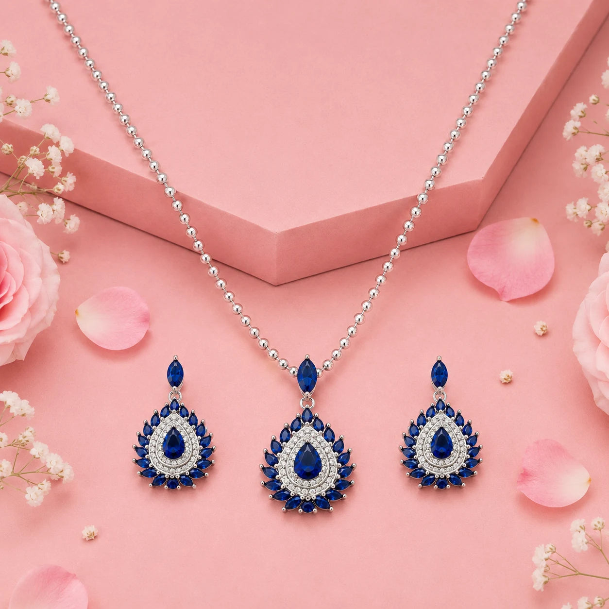 La Opera Studded Pendant Set with Removable Ball Chain 1
