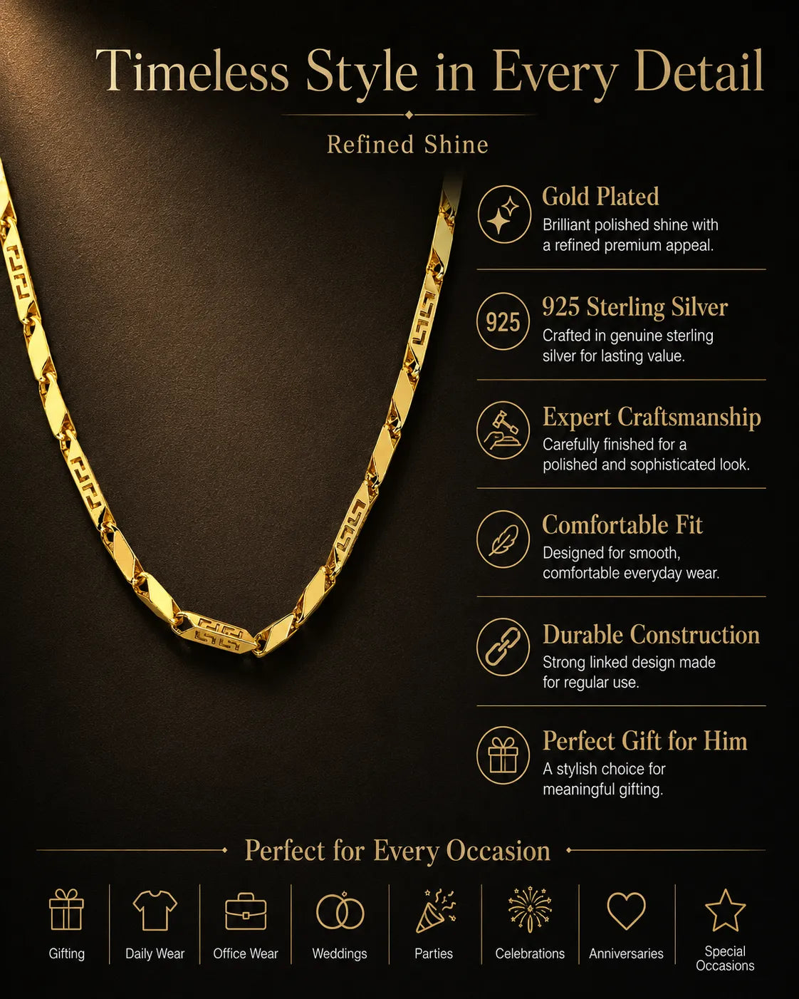 Lancer Gold Plated Chain for Men 3