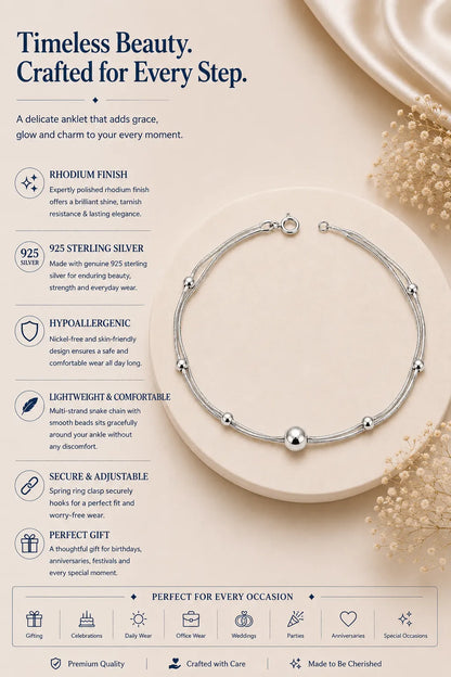 Layered Selene Rhodium Anklet 3