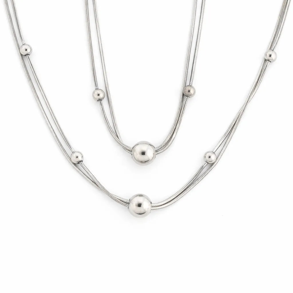 Layered Selene Rhodium Anklet 8