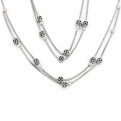 Layers Minimal Rhodium Anklet 4