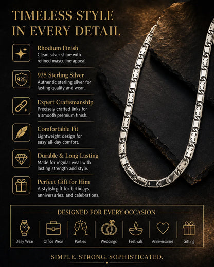 Legacy Rhodium Plated Chain for Men 3