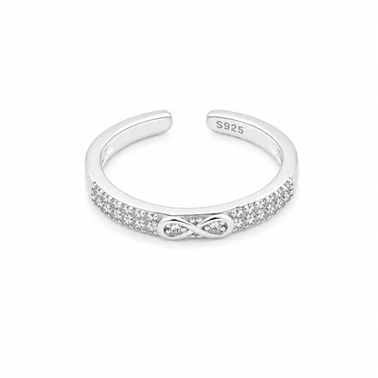 Loveband Studded Rhodium Toe Ring  4