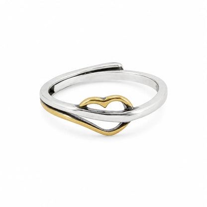 Lovebreeze Adjustable Oxidised & Gold Plated Ring for Women 3