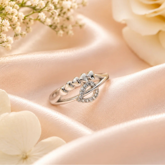 Loveleaf Studded Adjustable Ring for Women 1