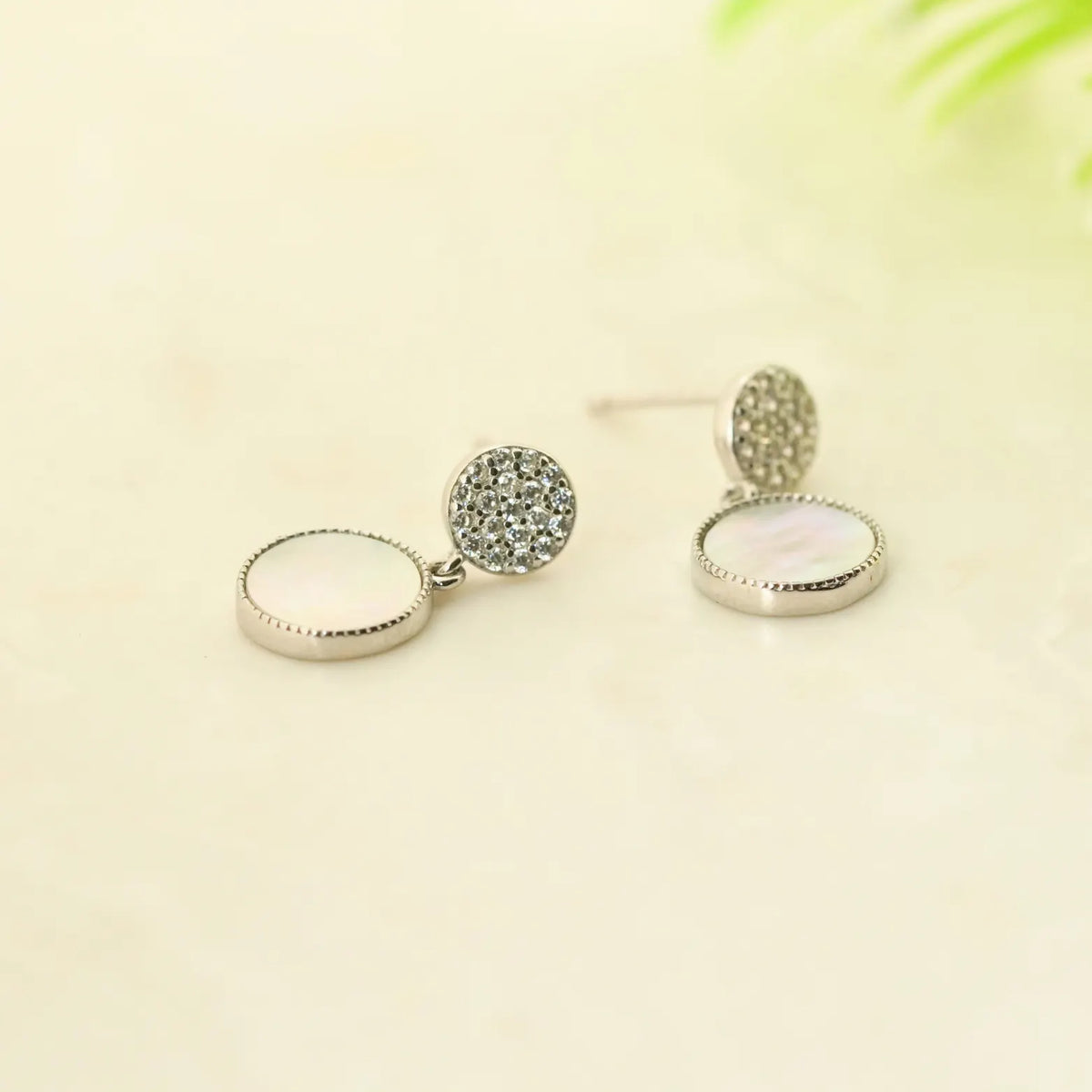Lunette Rhodium Earrings 1