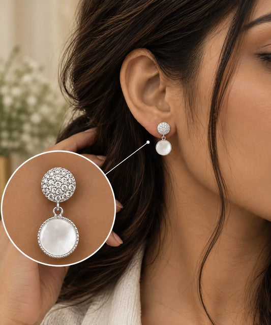 Lunette Rhodium Earrings 2