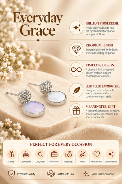 Lunette Rhodium Earrings 3
