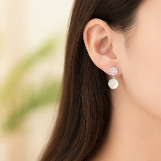 Lunette Rhodium Earrings 8