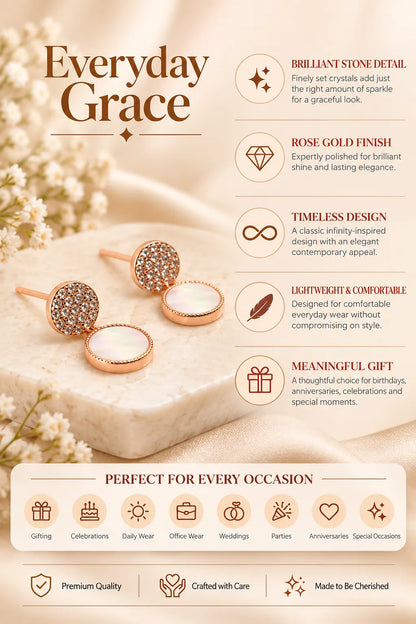 Lunette Rhodium & Rose Gold Earrings 3