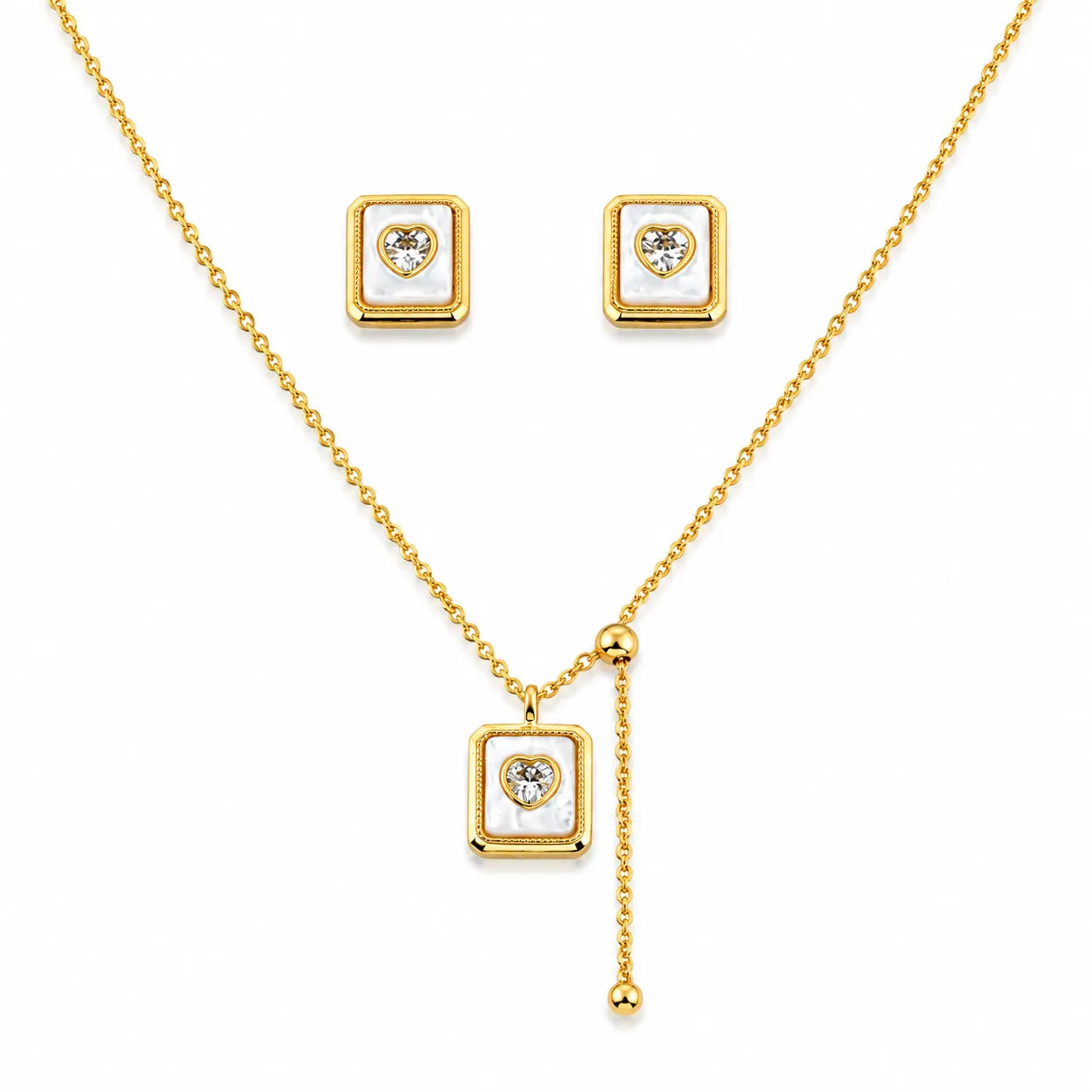 Magnifique Gold Plated MOP Pendant Set 3