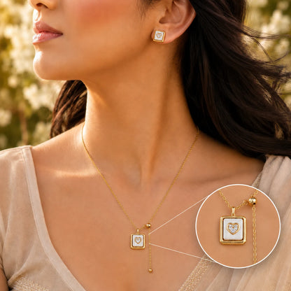 Magnifique Gold Plated MOP Pendant Set 4