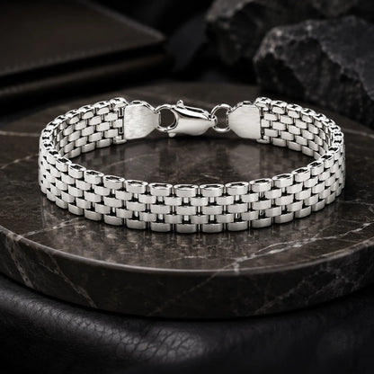 Maverick Chunky Rhodium Plated Bracelet for Men 1