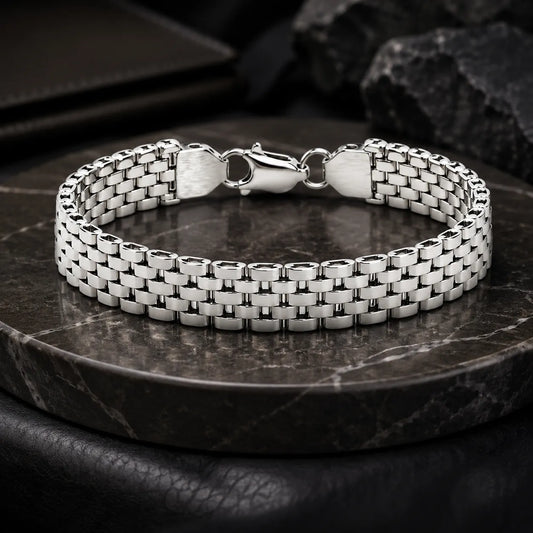 Maverick Chunky Rhodium Plated Bracelet for Men 1