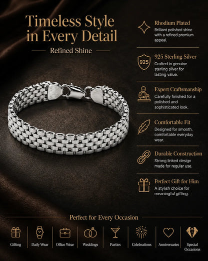 Maverick Chunky Rhodium Plated Bracelet for Men 3