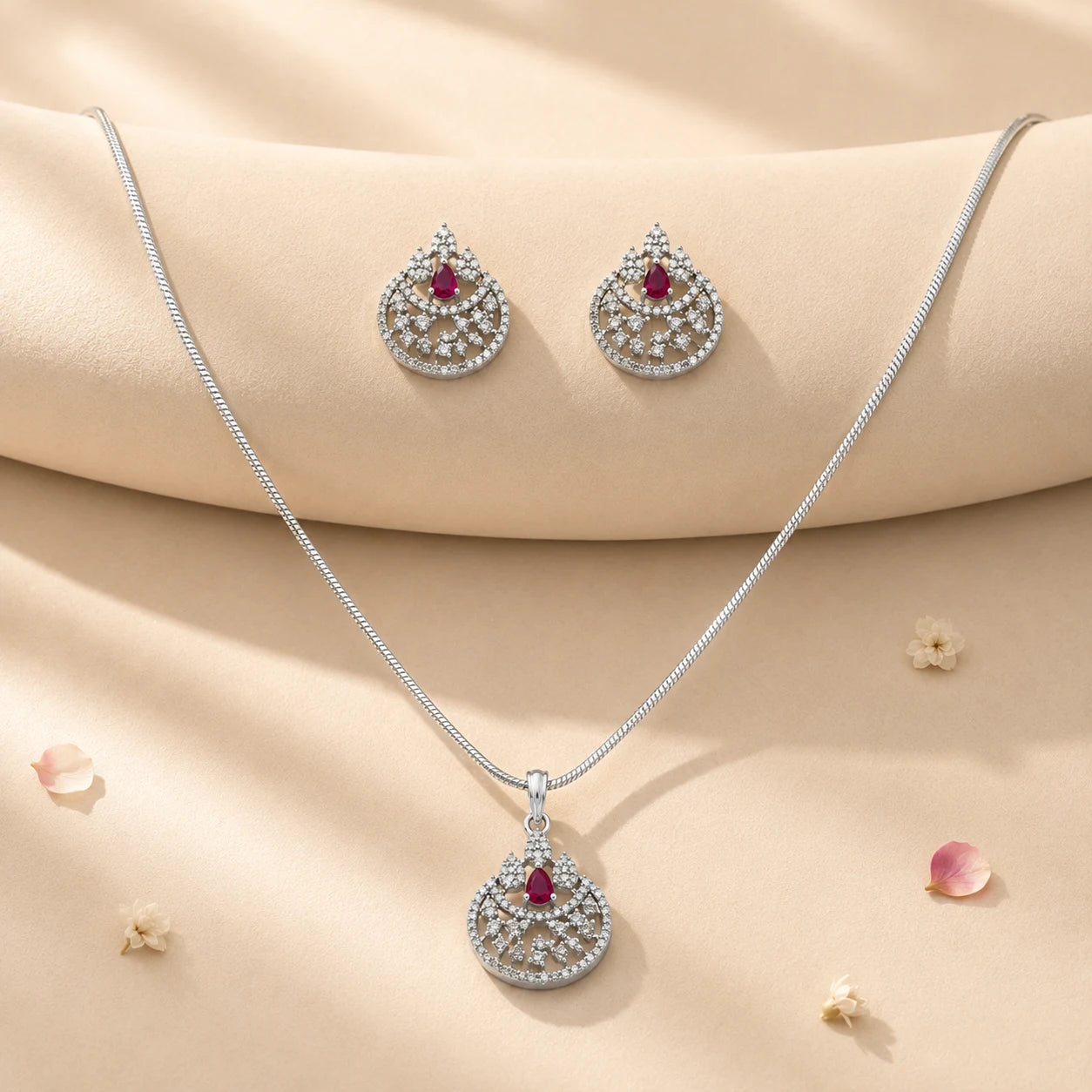 Mellow Studded Pendant Set with Removable Chunky Snake Chain 1