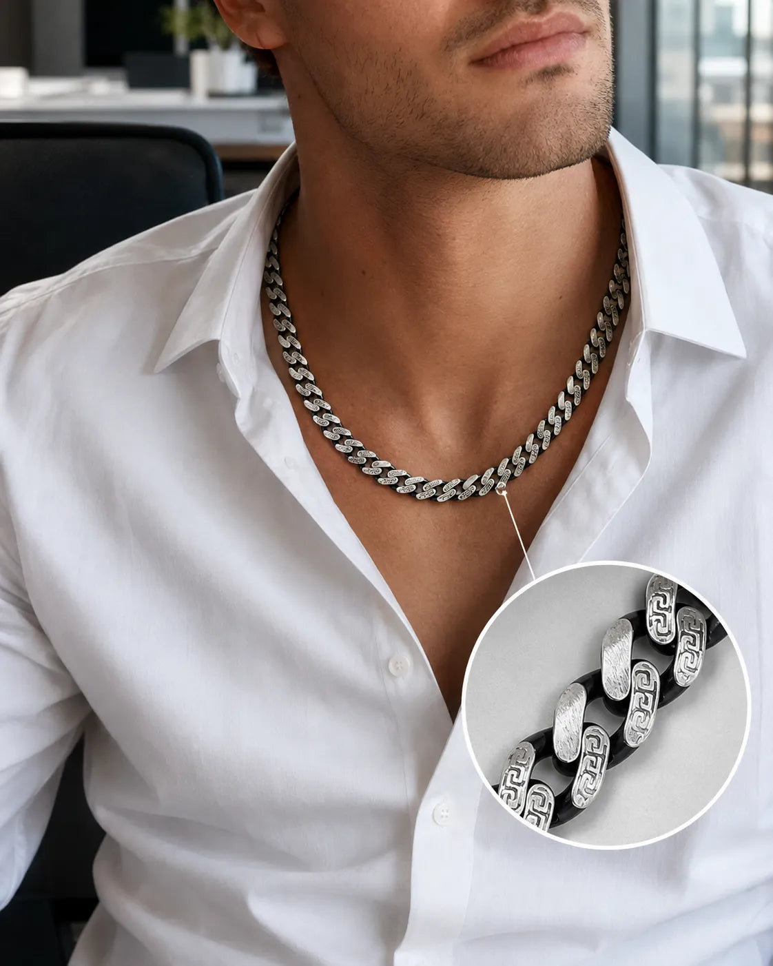 Midnight Signature Cuban Matte Chain for Men 2