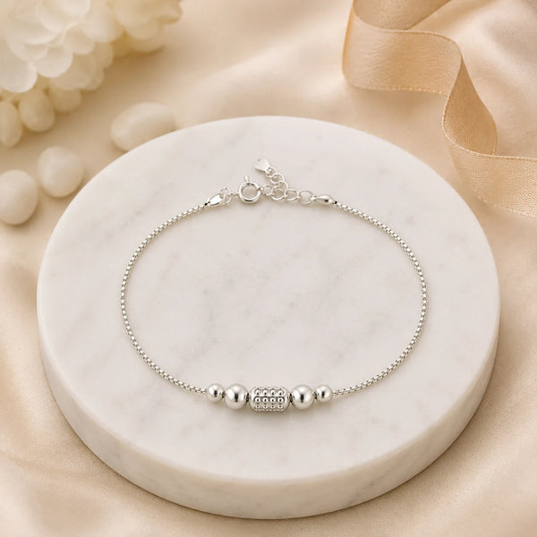 Minimal Beads Silver Bracelet for Women 1