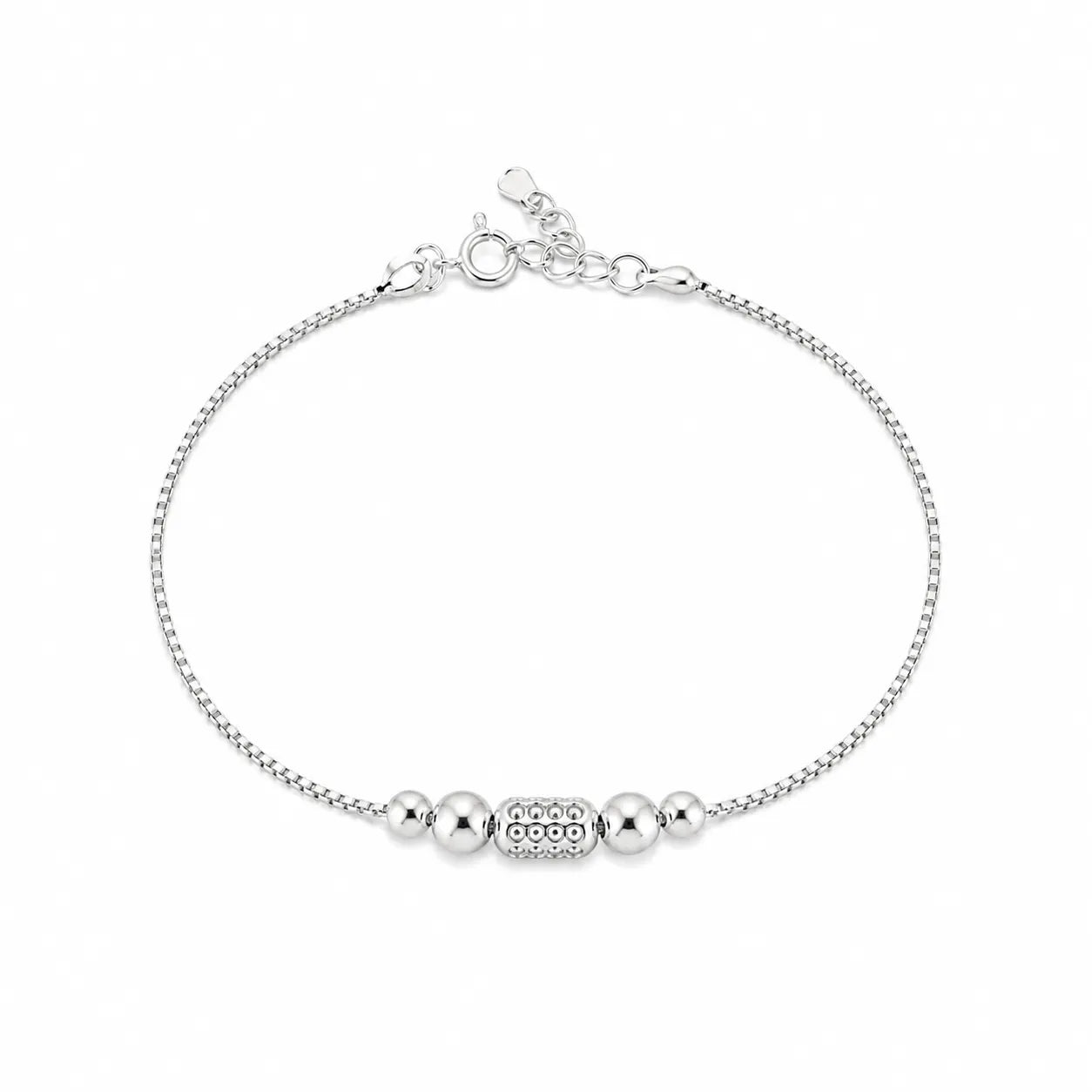 Minimal Beads Silver Bracelet for Women 3