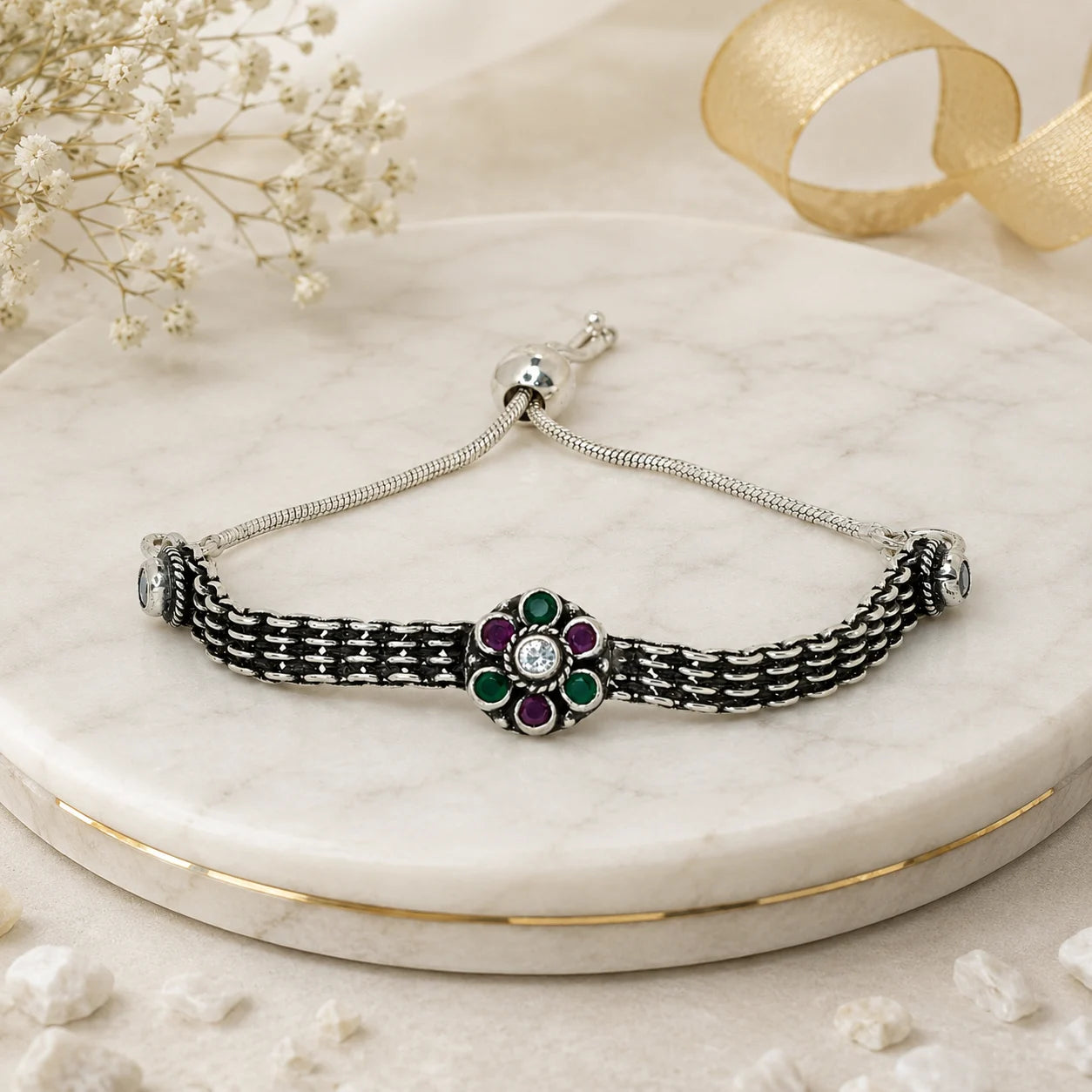 Miraki Adjustable Oxidised Bracelet for Women 1