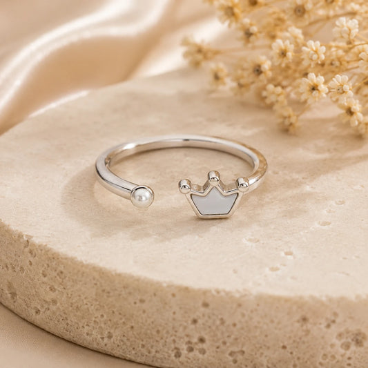 Mooncrown Enamel Rhodium Toe Ring 1