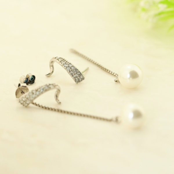 Moondrop Rhodium Earrings 1