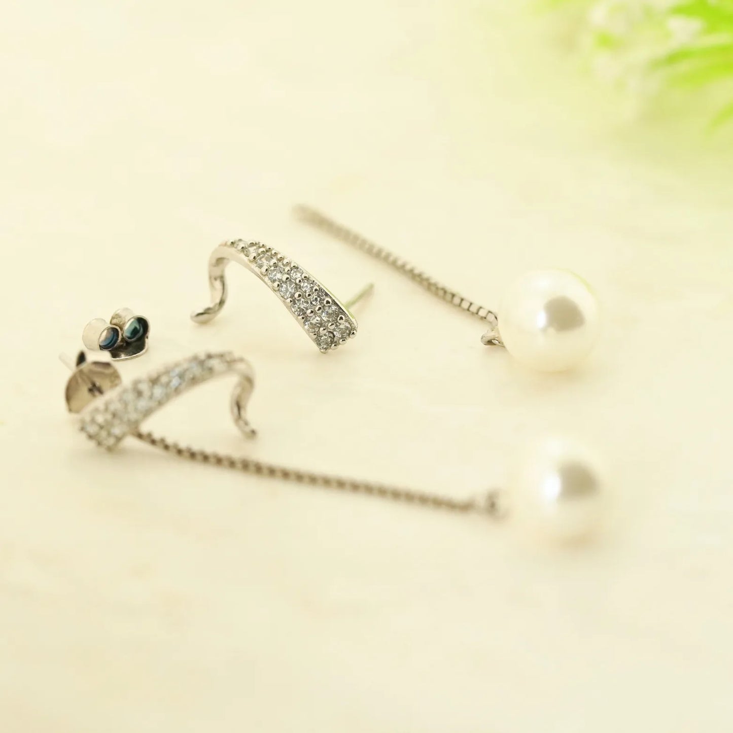 Moondrop Rhodium Earrings 7