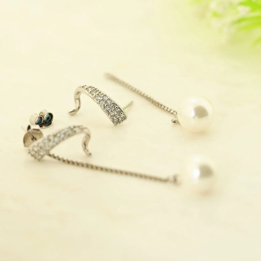Moondrop Rhodium Earrings 7