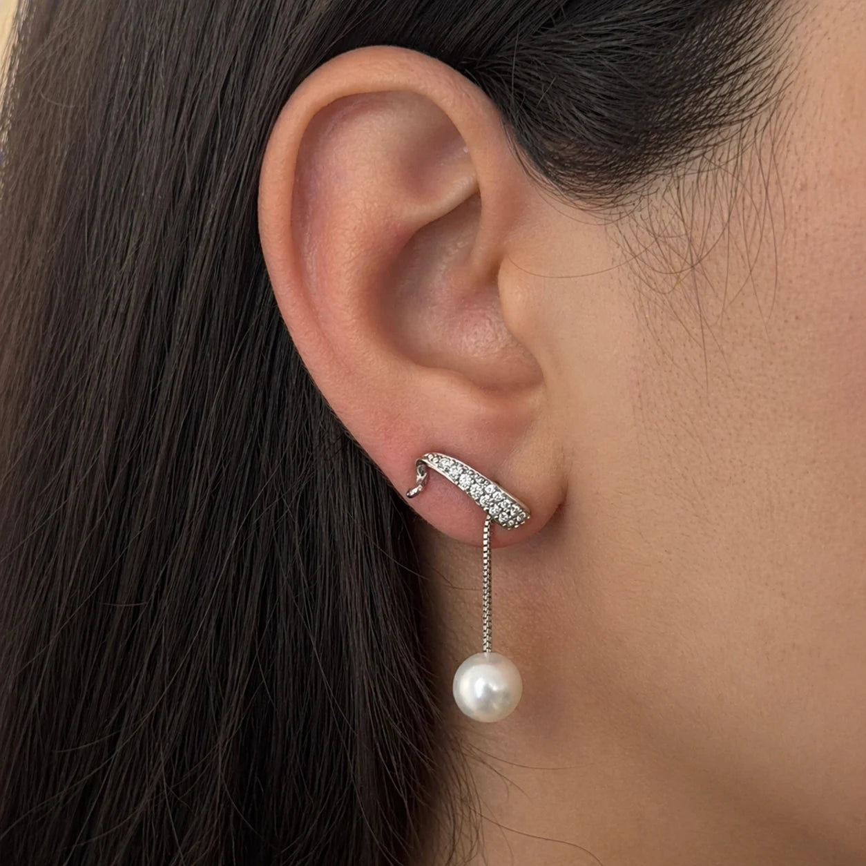 Moondrop Rhodium Earrings 8