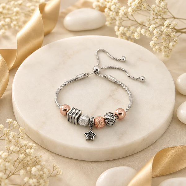 My Set Rose Gold & Rhodium Adjustable Bracelet for Women 1