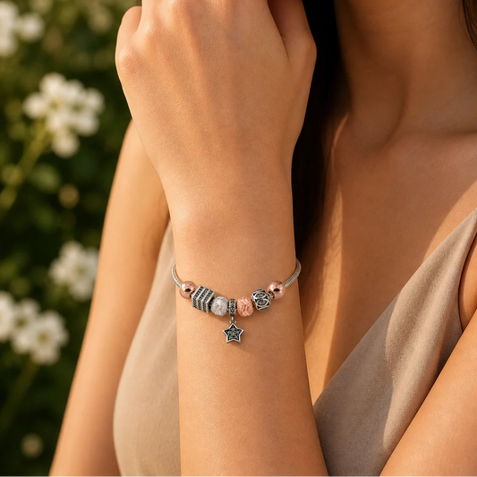 My Set Rose Gold & Rhodium Adjustable Bracelet for Women 2