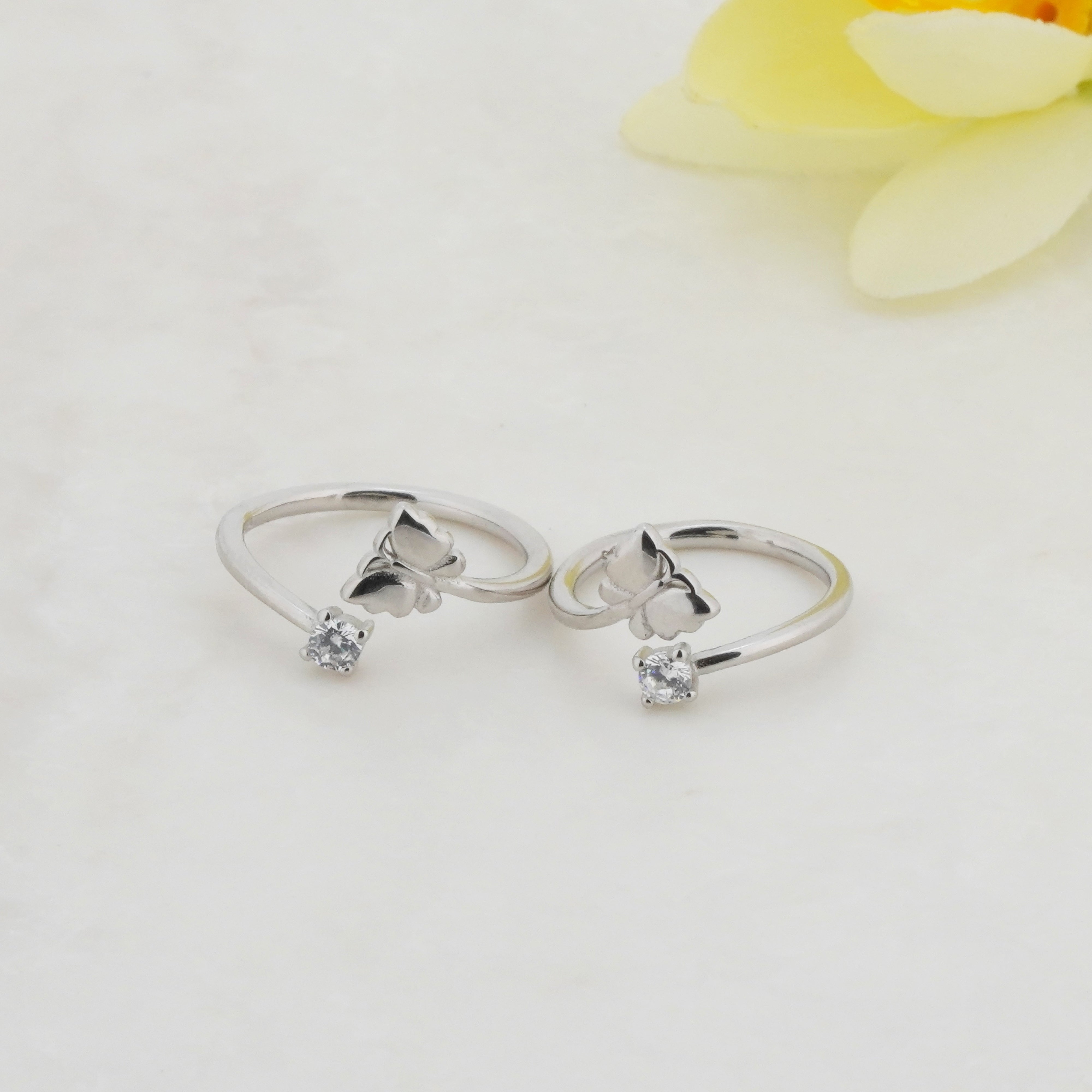 Nectar Rhodium Toe Rings 2