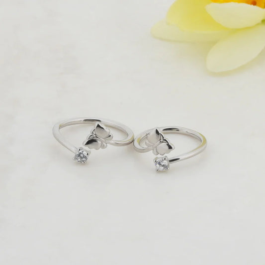 Nectar Rhodium Toe Rings 6